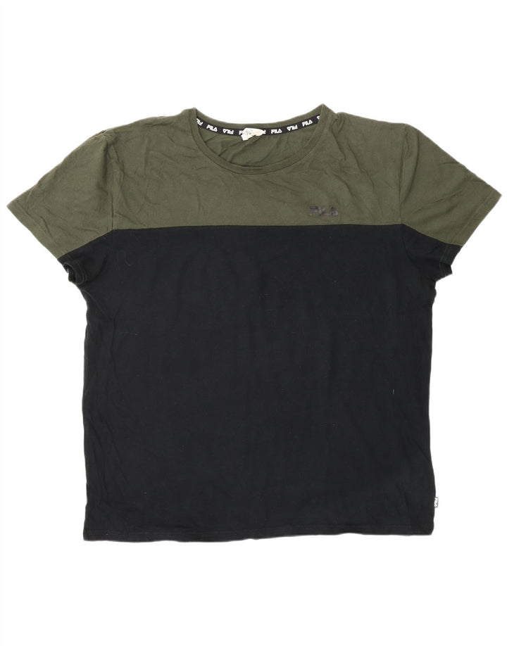 Fila muška majica kratkih rukava 2XL crni pamuk u boji