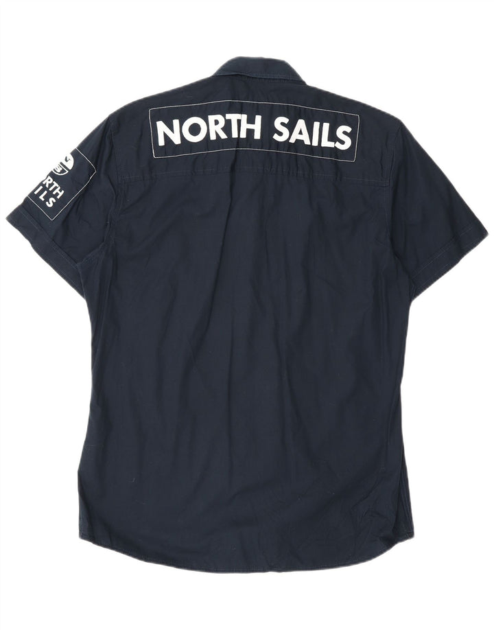 North Sails muška grafička majica kratkih rukava Srednje tamnoplavi pamuk