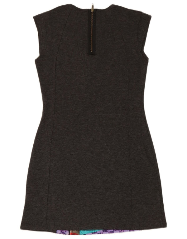 DESIGUAL ženska plašt haljina bez rukava UK 14 srednje siva patchwork