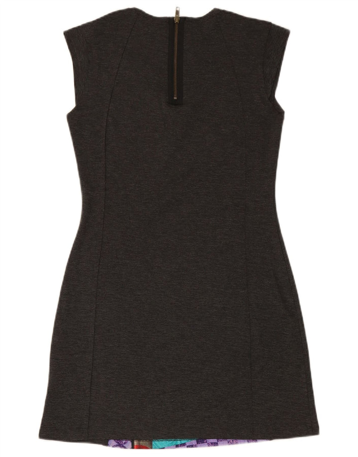 DESIGUAL ženska plašt haljina bez rukava UK 14 srednje siva patchwork