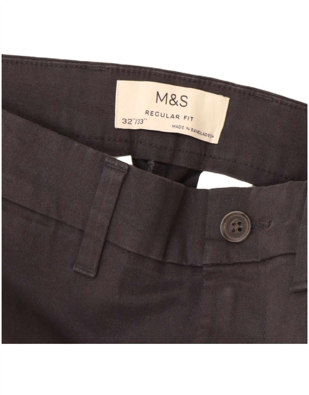 MARKS & SPENCER Muške ravne chino hlače regularnog kroja W32 L33 crne