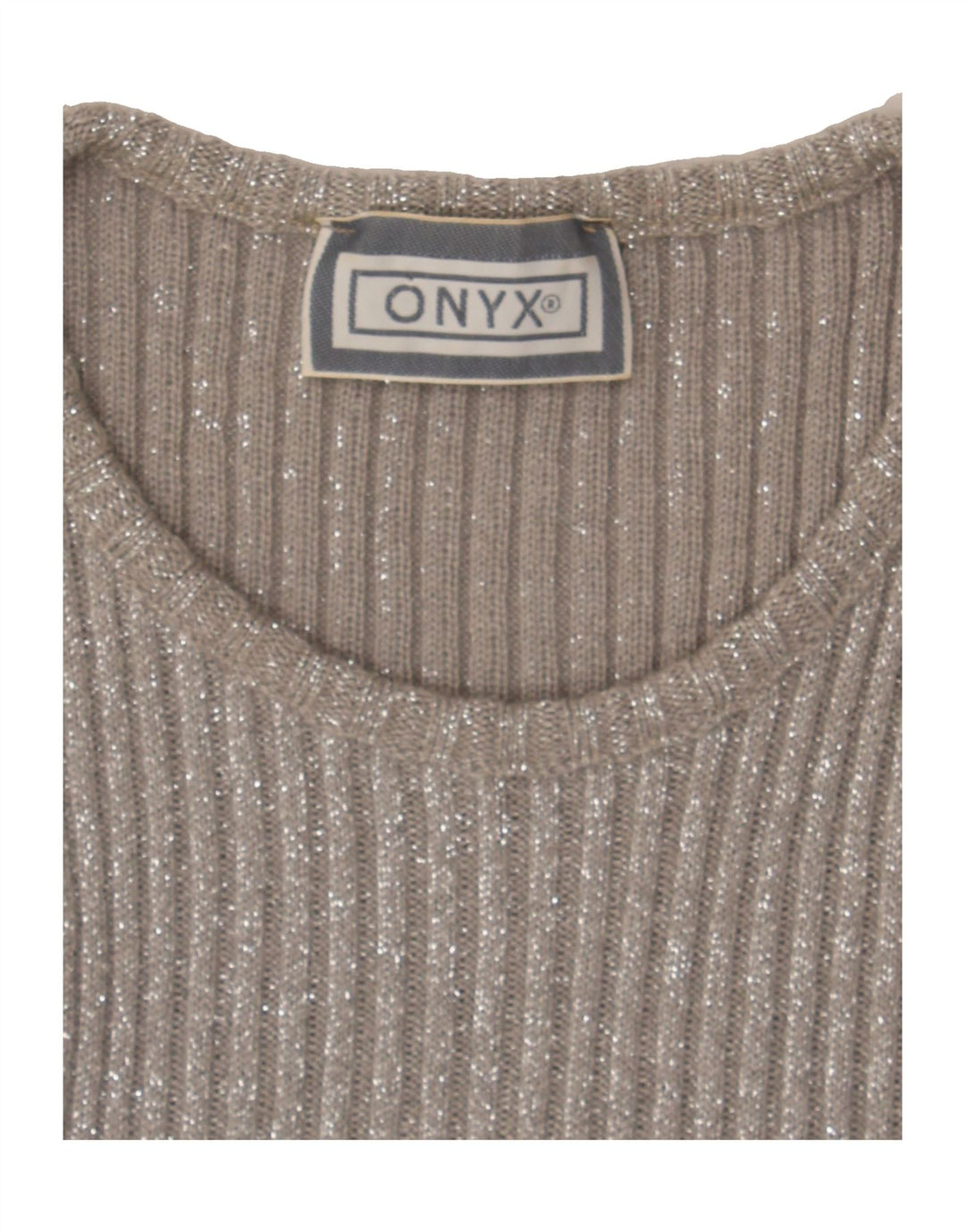 ONYX Womens Crew Neck Jumper Sweater UK 8 Small Silver Wool Vintage Onyx and Second-Hand Onyx from Messina Hembry 