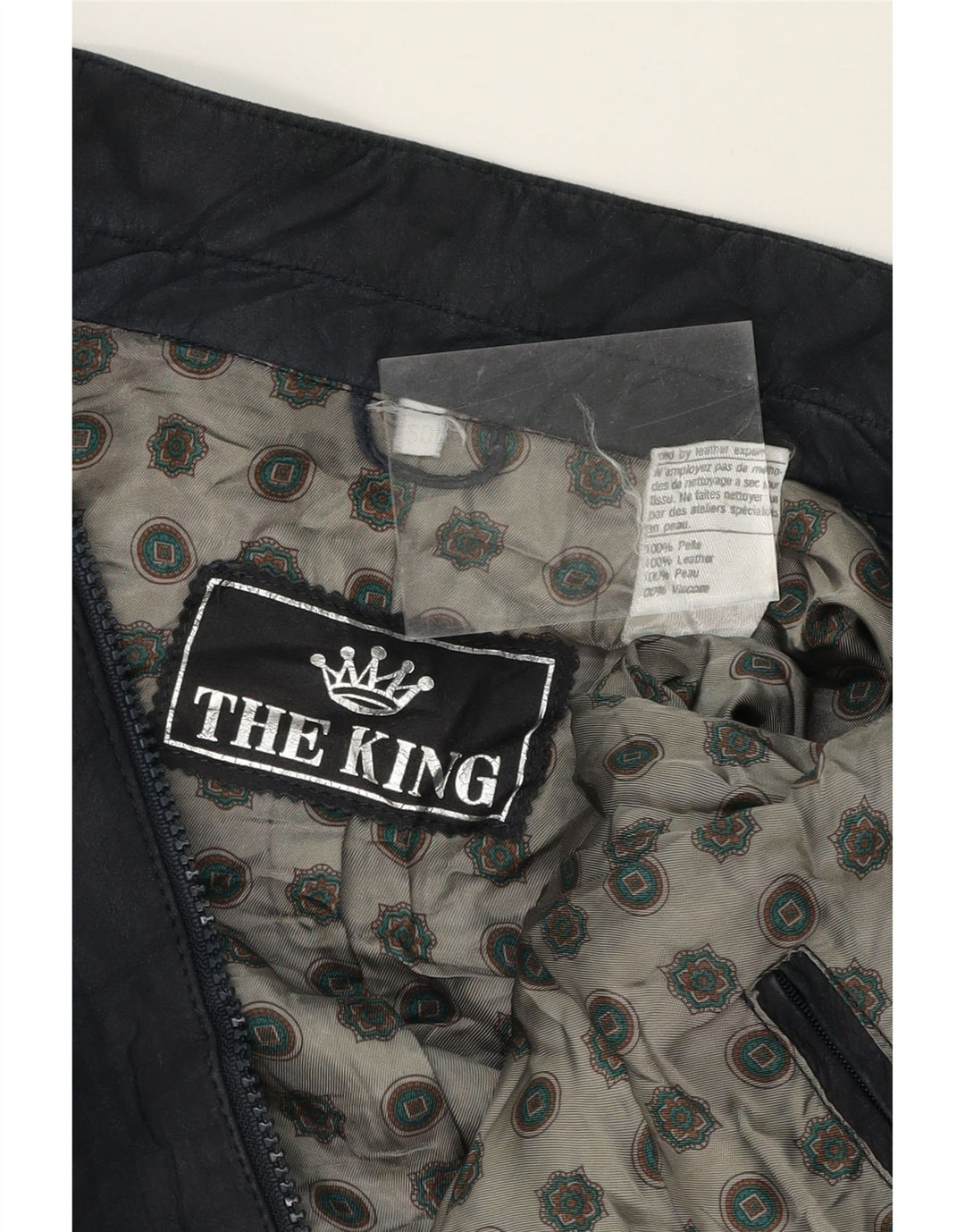 VINTAGE Mens Leather Jacket IT 50 Large Navy Blue Leather Vintage Vintage and Second-Hand Vintage from Messina Hembry 