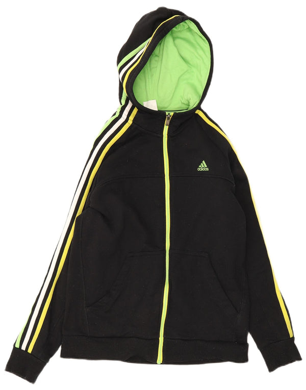 Adidas pulover s kapuljačom s patentnim zatvaračem za dječake 13-14 godina, crni pamuk