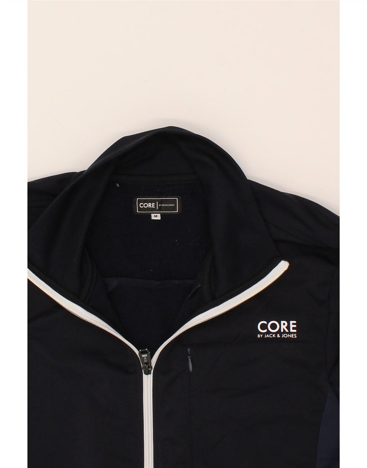 JACK & JONES Mens Tracksuit Top Jacket Medium Navy Blue Colourblock Vintage Jack & Jones and Second-Hand Jack & Jones from Messina Hembry 