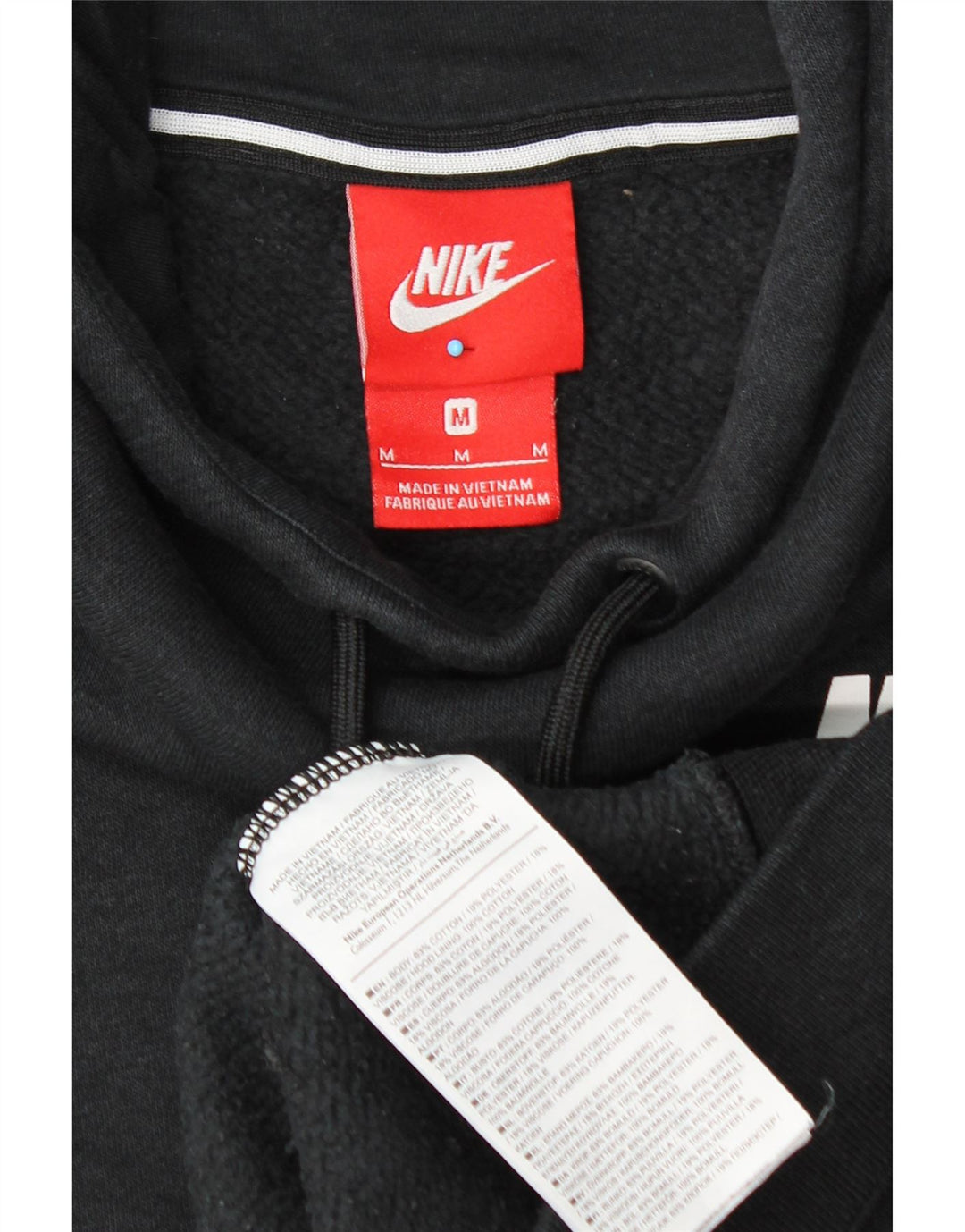 NIKE muška majica s kapuljačom s kapuljačom srednje veličine, crni pamuk