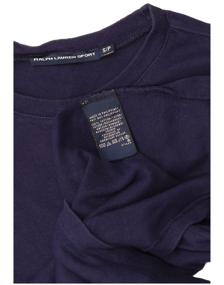 RALPH LAUREN Ženska majica dugih rukava UK 10 Mala tamnoplava pamuk