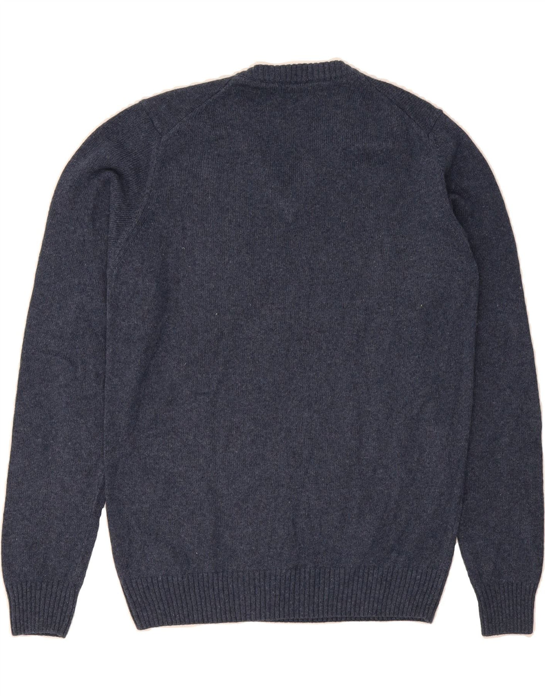 TRUSSARDI Mens V-Neck Jumper Sweater Large Navy Blue Wool Vintage Trussardi and Second-Hand Trussardi from Messina Hembry 