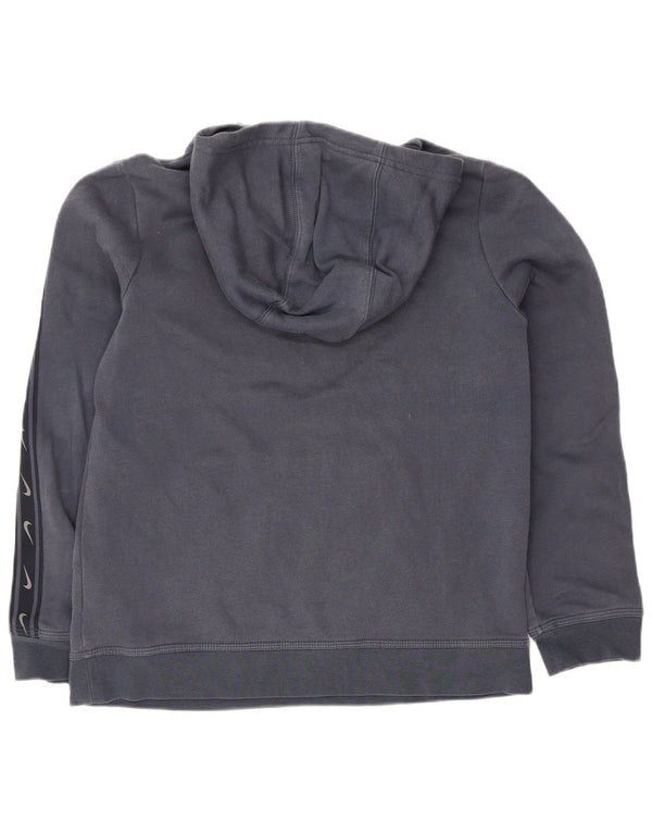 Nike Boys Graphic Hoodie Jumper 12-13 Years Large Navy Blue Colourblock