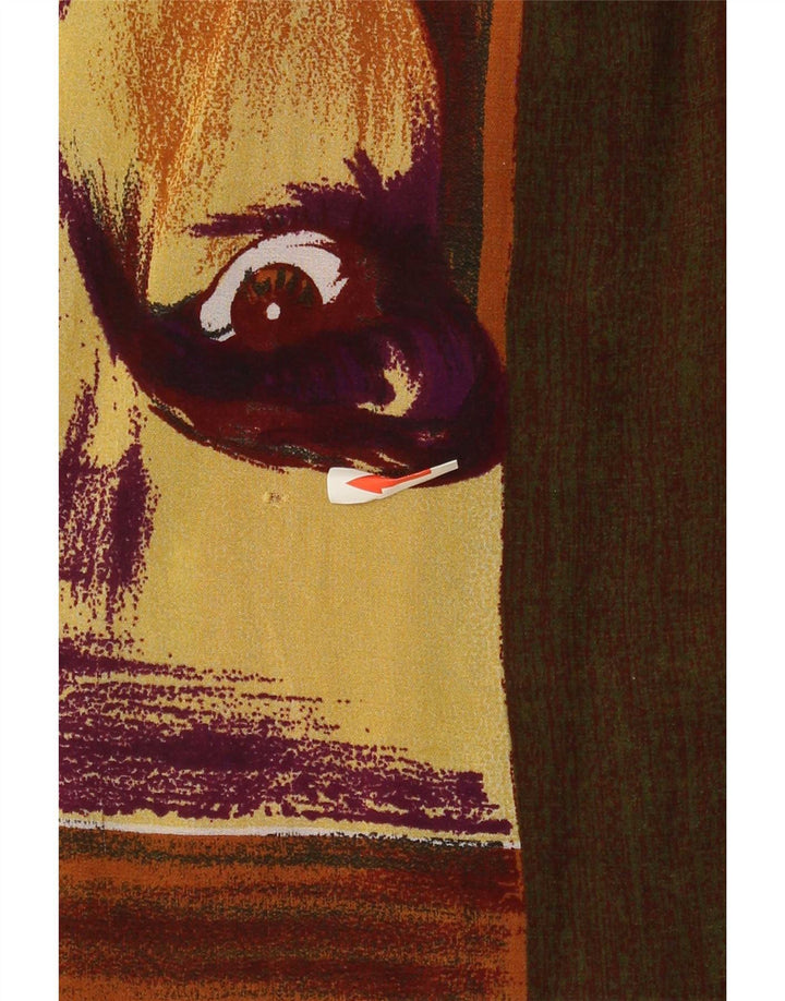 Vintage gornji dio ženske grafičke bluze IT 46 Large Brown Colourblock