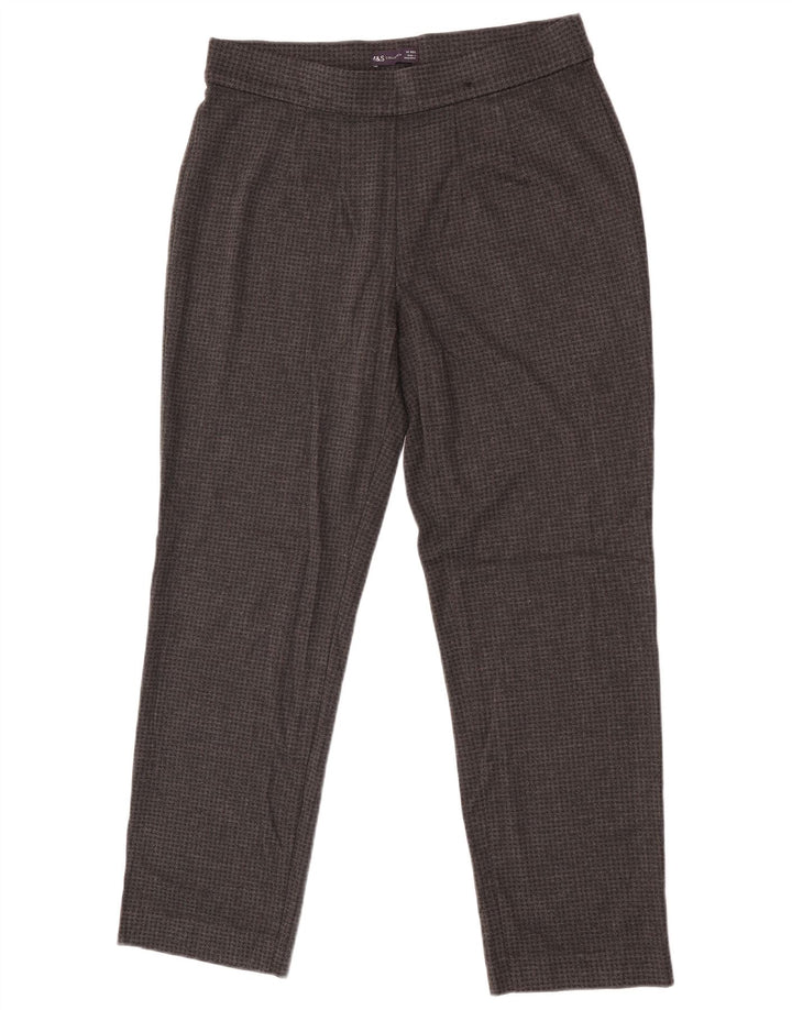 Ženske hlače Marks & Spencer UK 14 Large W32 L28 Siva Houndstooth