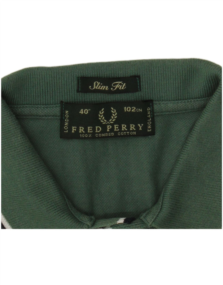 Fred Perry muška uska polo majica Srednje zeleni pamuk