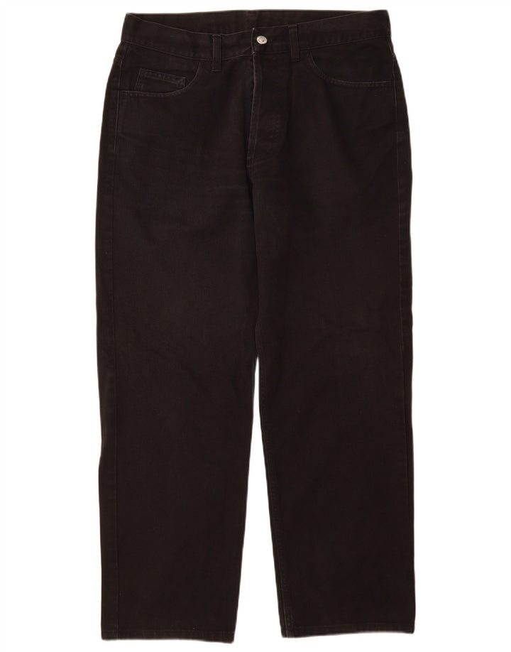 BENETTON Muške ravne traperice W34 L29 crni pamuk