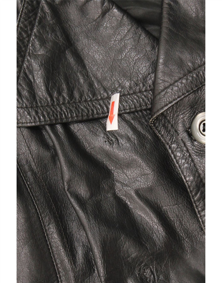 Vintage muški kožni kaput UK 40 veliki crni kožni