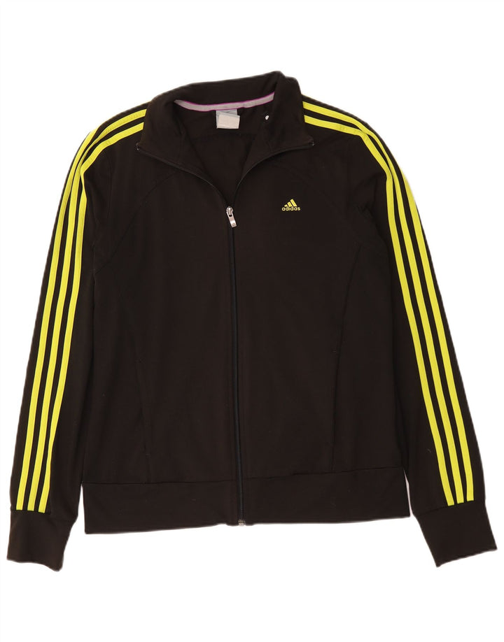 Adidas ženska gornja jakna trenirke UK 12/14 Srednji crni poliester