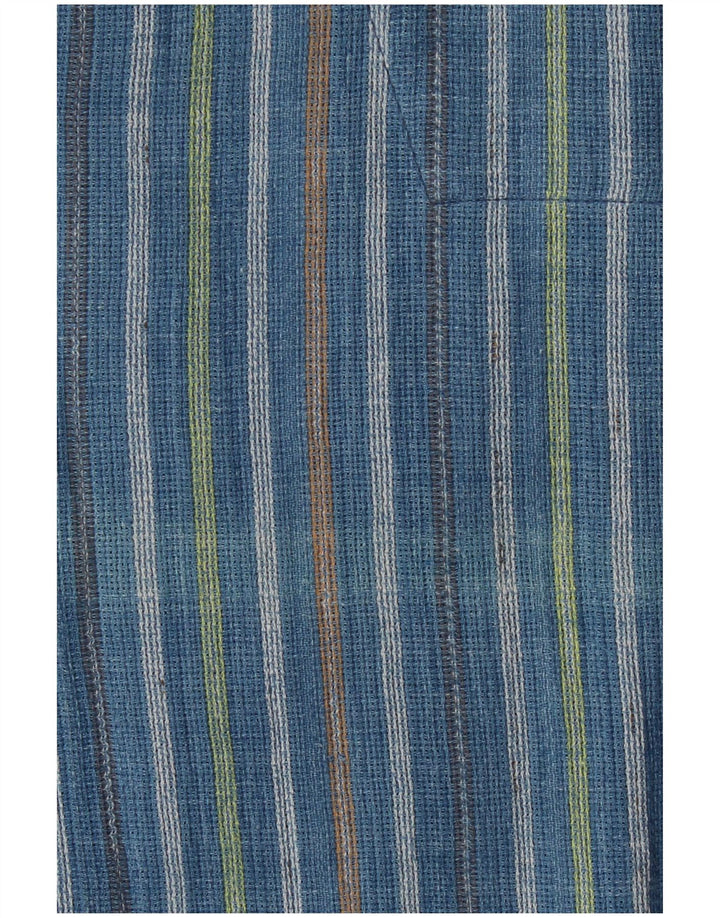 VINTAGE muška pulover košulja kratkih rukava širokog kroja na srednje plave pruge