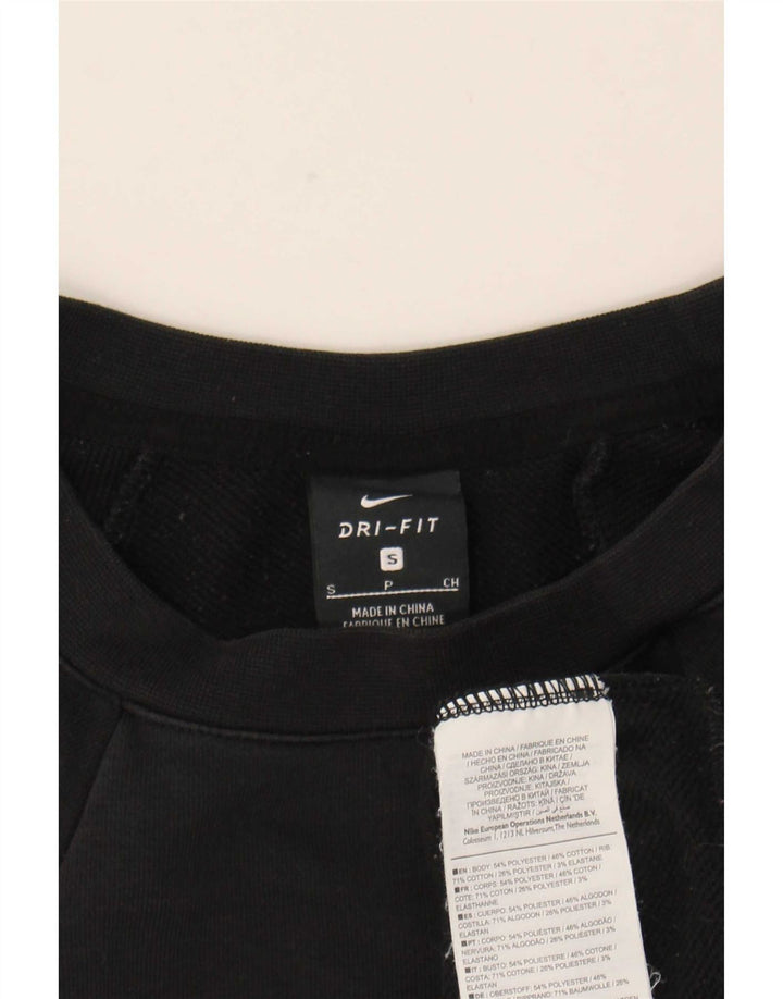 Nike Ženski Dri Fit Graphic Oversized Sweatshirt Jumper UK 10 Small Black