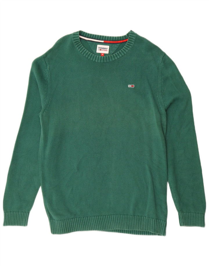 TOMMY HILFIGER Muški džemper s okruglim izrezom Srednje zeleni pamuk