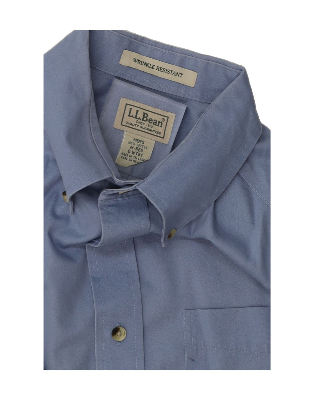 L.L.BEAN Mens Short Sleeve Shirt Medium Blue Cotton Vintage L.L.Bean and Second-Hand L.L.Bean from Messina Hembry 