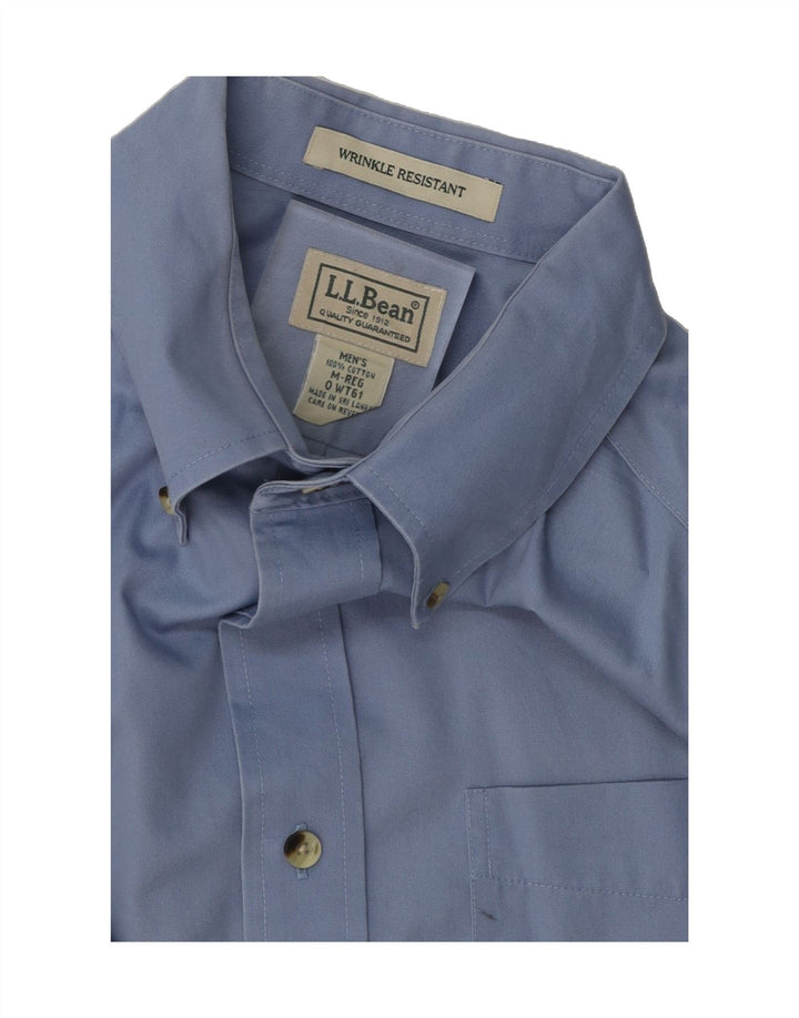 L.L.BEAN Mens Short Sleeve Shirt Medium Blue Cotton Vintage L.L.Bean and Second-Hand L.L.Bean from Messina Hembry 