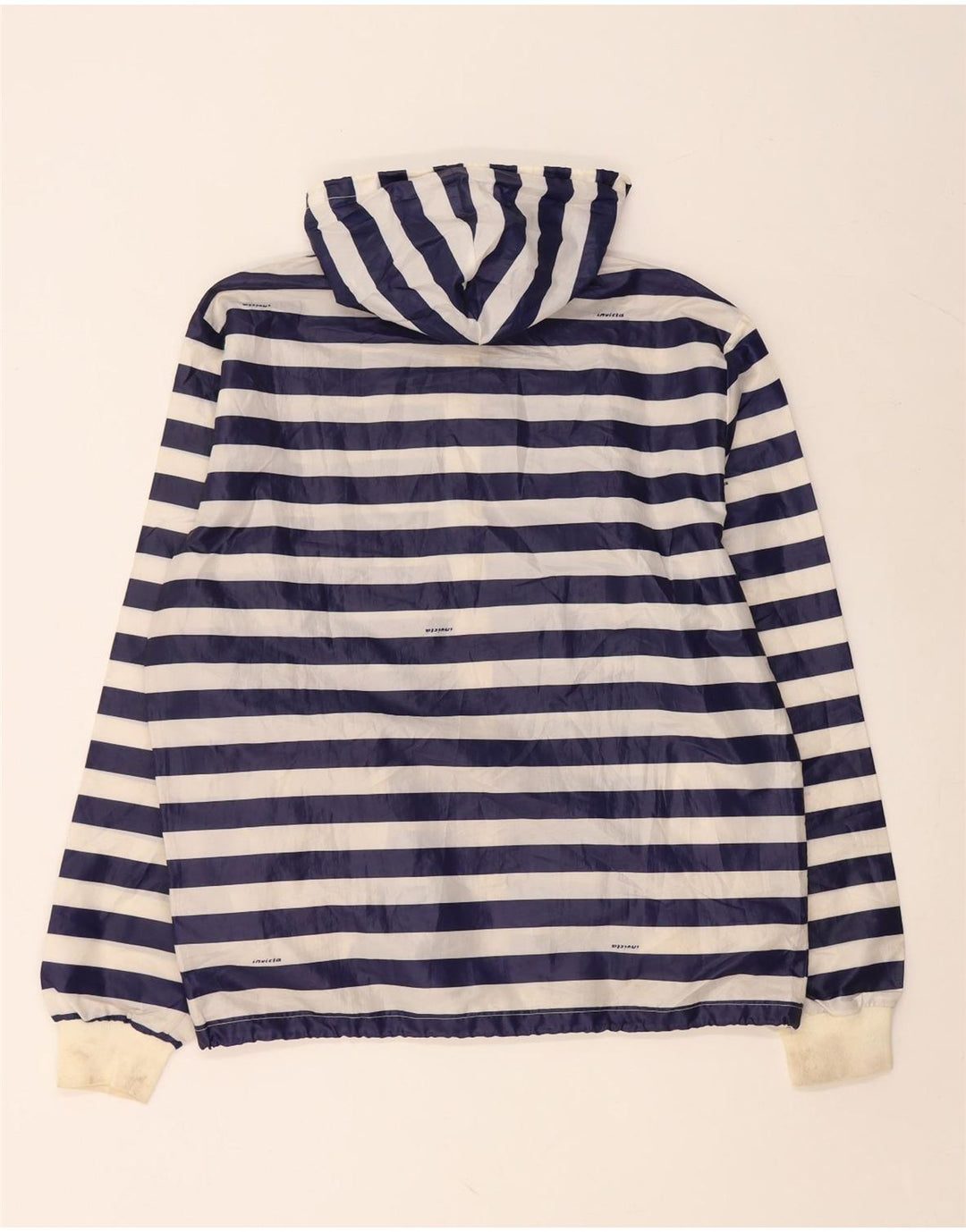 INVICTA muška kišna jakna s kapuljačom UK 40 velika tamnoplava prugasta poliesterska jakna