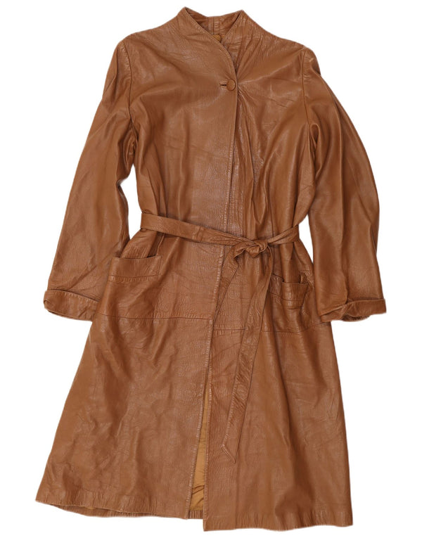 Vintage ženski preveliki kožni kaput IT 40 Small Brown