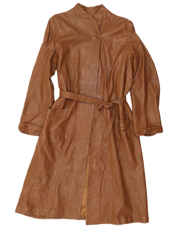 Vintage ženski preveliki kožni kaput IT 40 Small Brown
