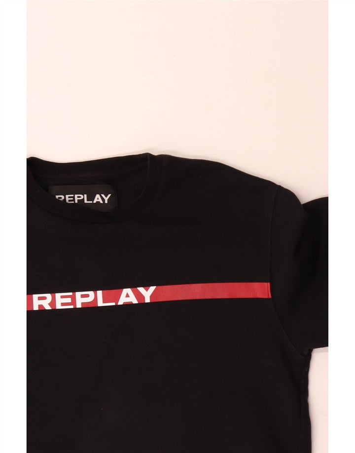 Replay muška trenirka s grafičkim motivima Srednji crni pamuk