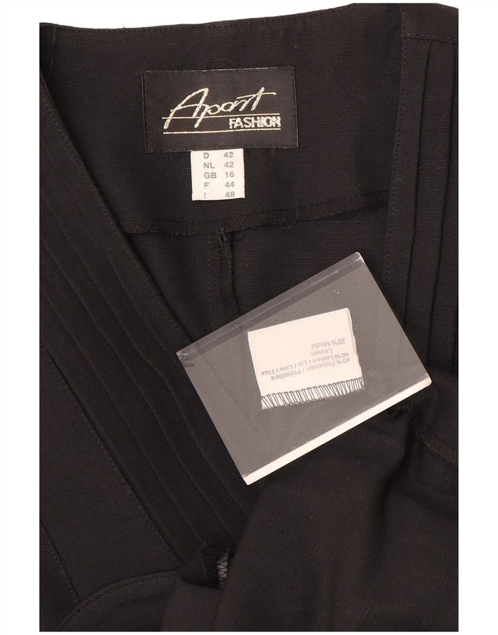 APART Ženska jakna bez rukava s 4 gumba UK 16 Veliki crni poliester