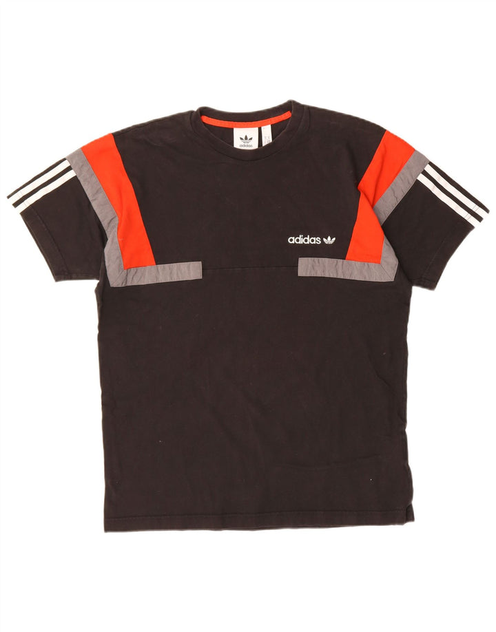 ADIDAS Mens T-Shirt Top Medium Black Colourblock Cotton