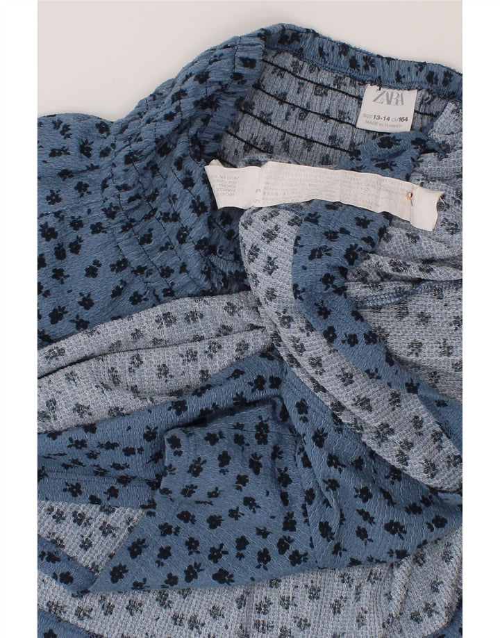 ZARA suknja s volanima za djevojčice 13-14 godina W26 plavi poliester na točkice