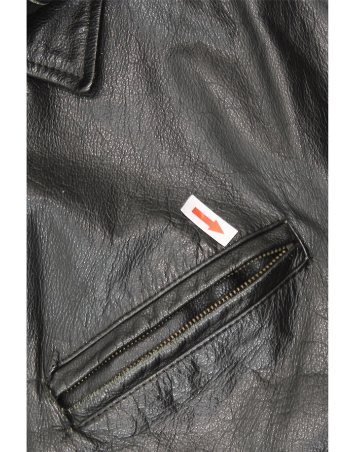 Vintage muška bomber kožna jakna IT 54 2XL crna koža