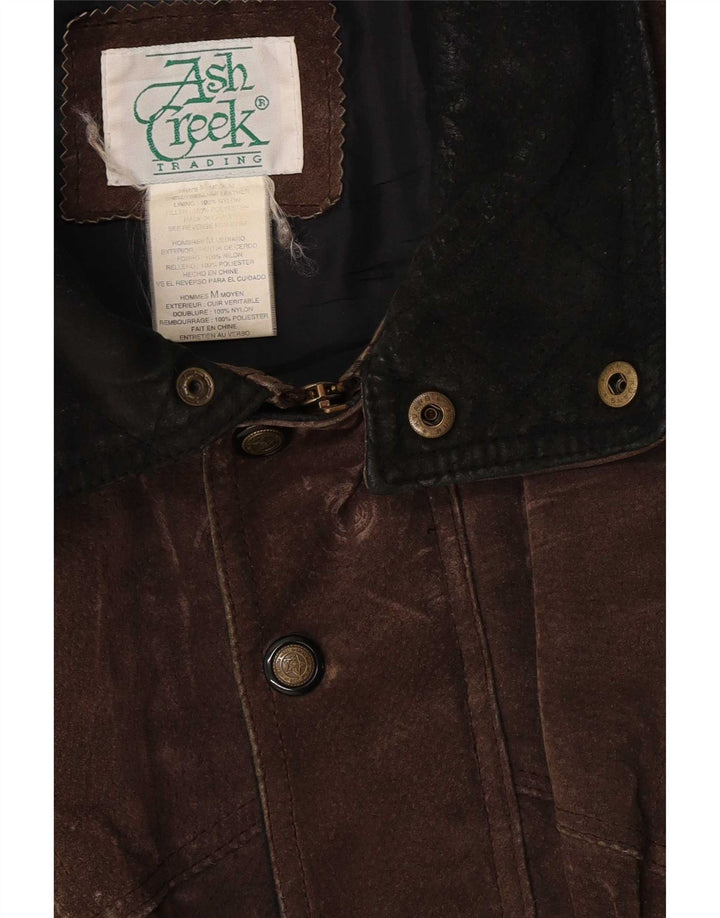 Vintage muška bomber jakna od brušene kože UK 40 velika smeđa koža