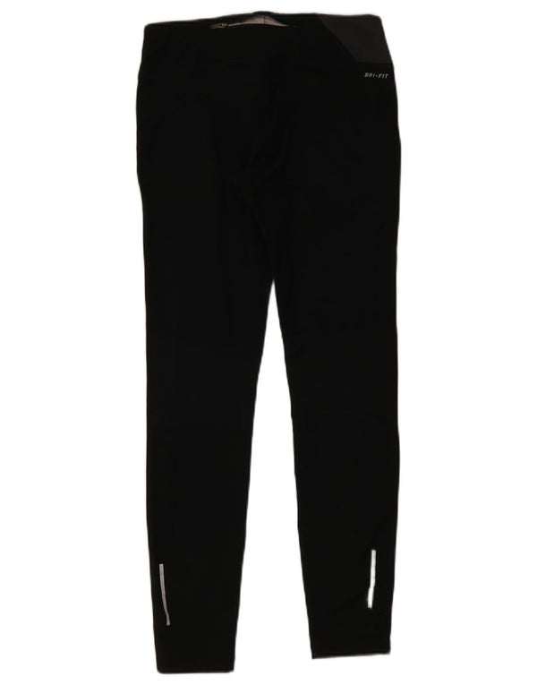 Nike Ženske Dri Fit Leggings UK 12 Medium Black Colourblock Poliester