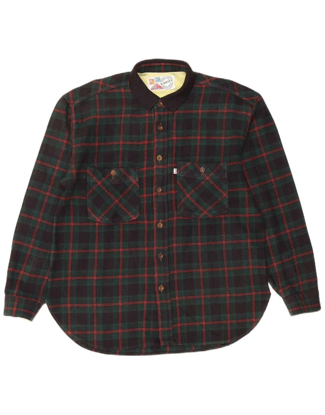 Casucci muška flanelska košulja, veliki zeleni karirani poliakril