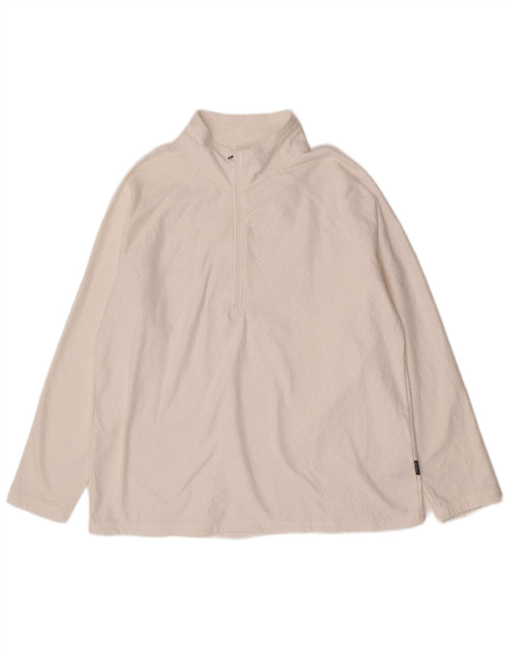 Eddie Bauer Ženska trenirka s patentnim izrezom Top UK 18 XL bijela geometrijska