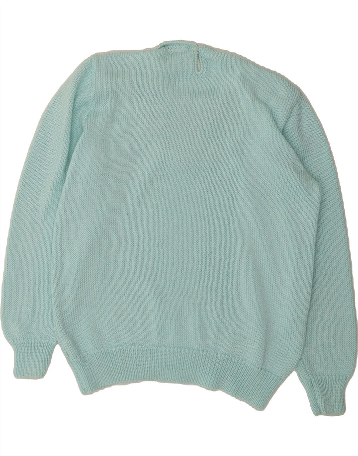 VINTAGE Womens Crew Neck Jumper Sweater UK 14 Medium Blue Polyacrylic Vintage Vintage and Second-Hand Vintage from Messina Hembry 