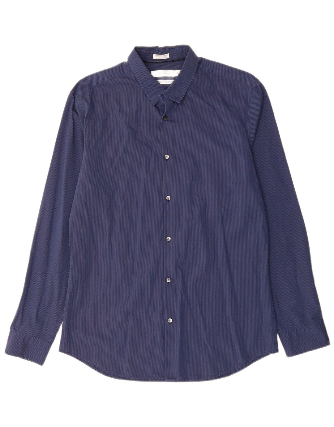 CALVIN KLEIN muška košulja veličina 15 15 1/2 srednje tamnoplava pamuk na pruge