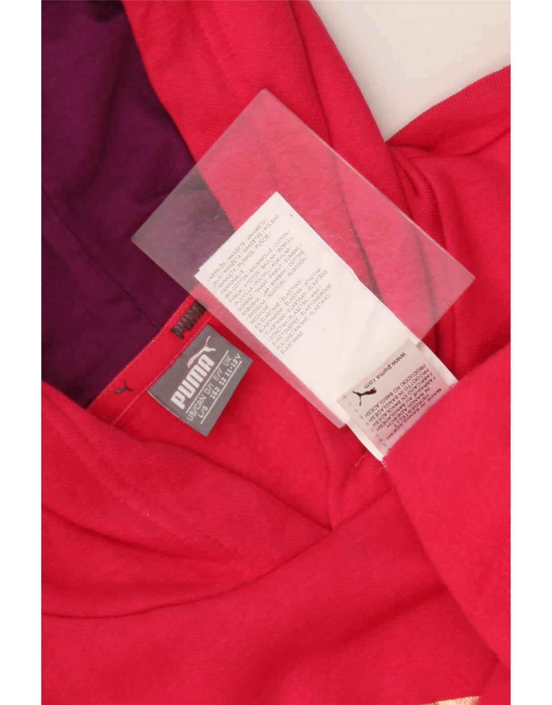 PUMA majica s kapuljačom za djevojčice, 11-12 godina, ružičasti pamuk