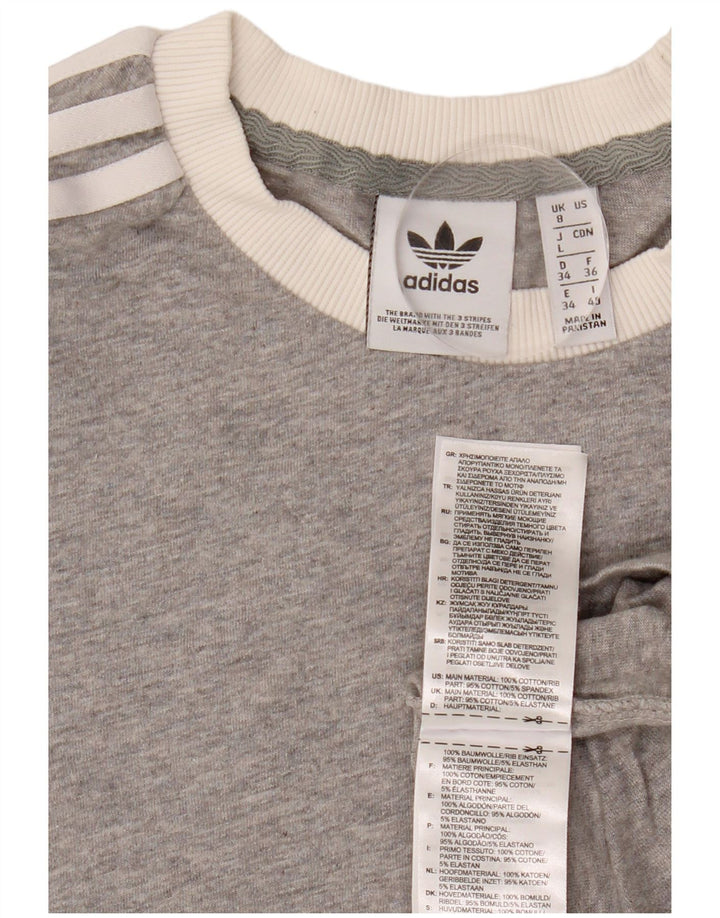 ADIDAS ženska majica kratkih rukava UK 8 Small Grey Flecked Cotton
