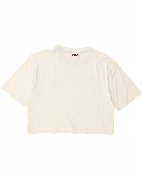 Gornja majica kratkih rukava Fila Girls Loose Crop, 15-16 godina, bijeli pamuk