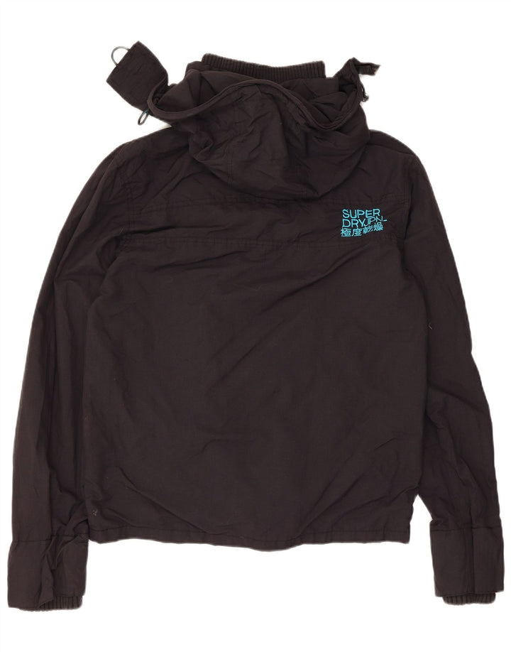 Superdry muška kišna jakna s kapuljačom UK 36 Mala crna najlonska