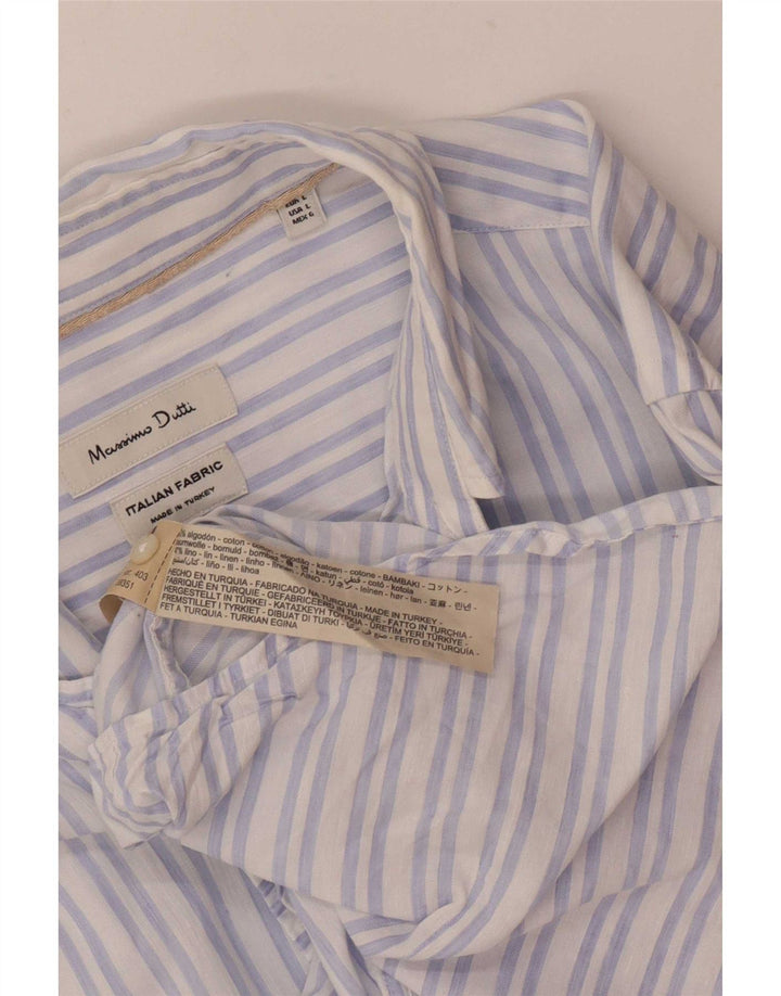 Massimo Dutti muška košulja na velike plave pruge, pamuk
