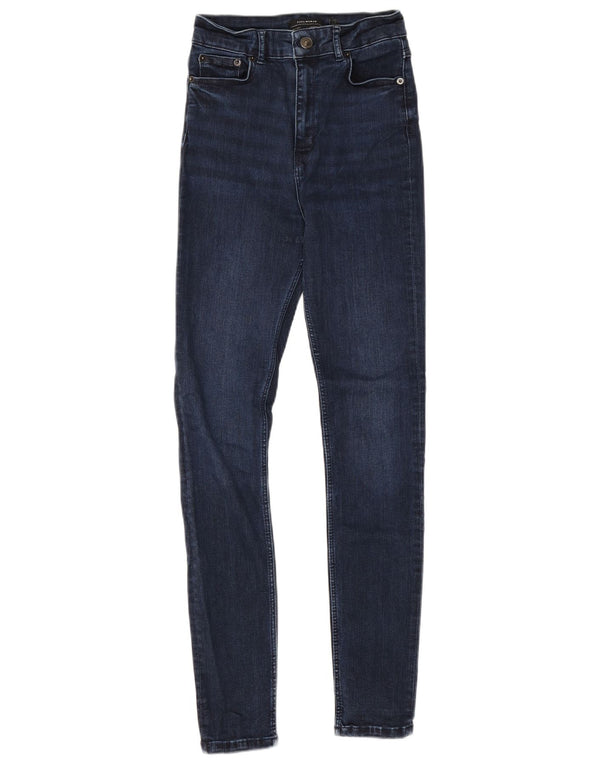 ZARA Womens Skinny Jeans EU 34 2XS W24 L27 Navy Blue Cotton
