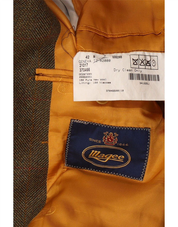 Magee muška jakna s 2 gumba UK 42 XL smeđa karirana vuna