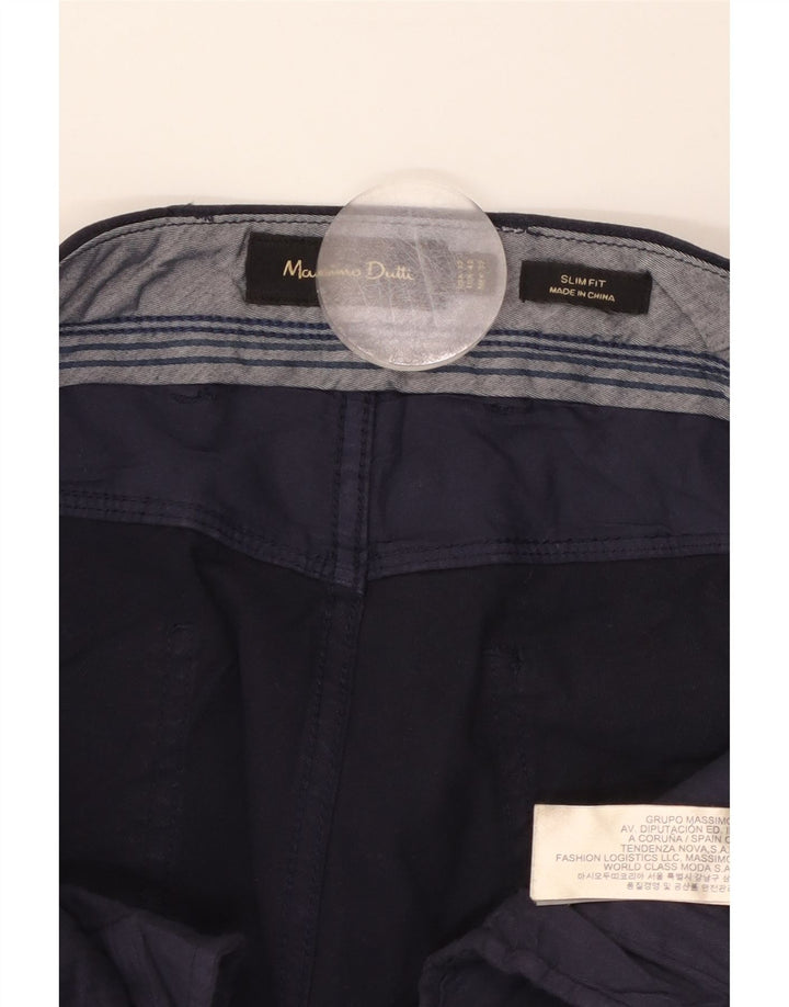 MASSIMO DUTTI Muške uske ležerne hlače EU 42 Large W32 L31 tamnoplave