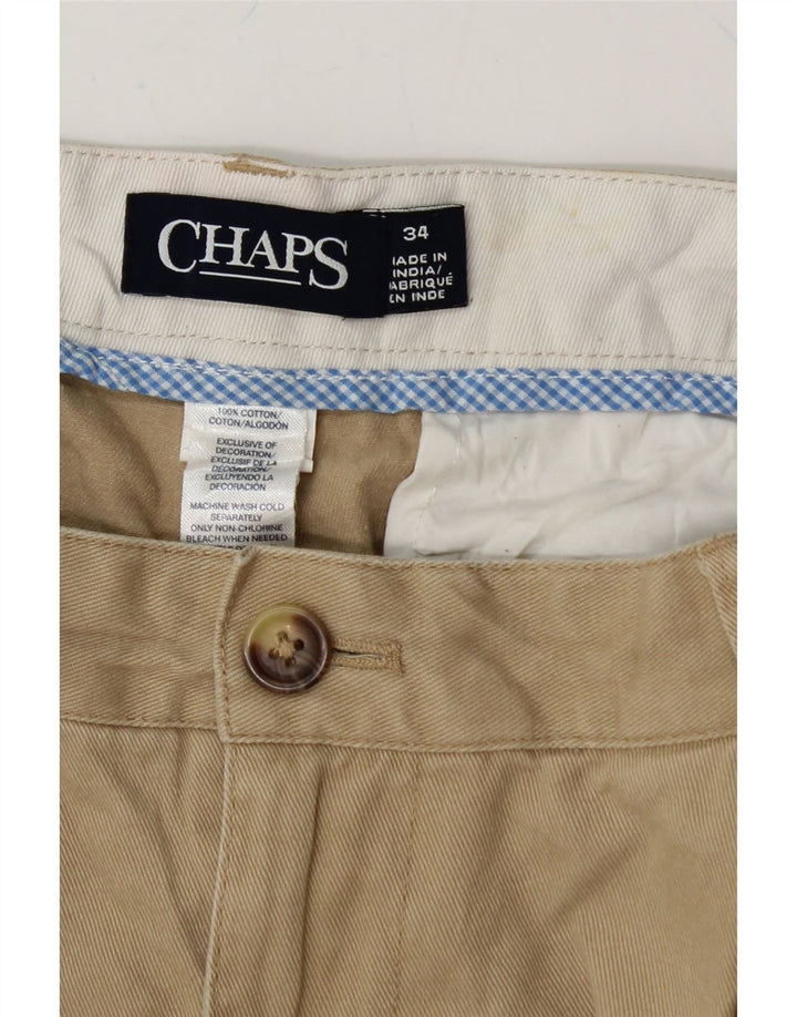 CHAPS Mens Pegged Chino Shorts W34 Large Beige Vintage Chaps and Second-Hand Chaps from Messina Hembry 