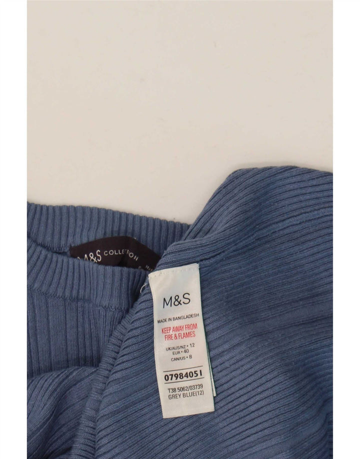 Marks & Spencer ženski džemper s okruglim izrezom UK 12 srednje plava viskoza