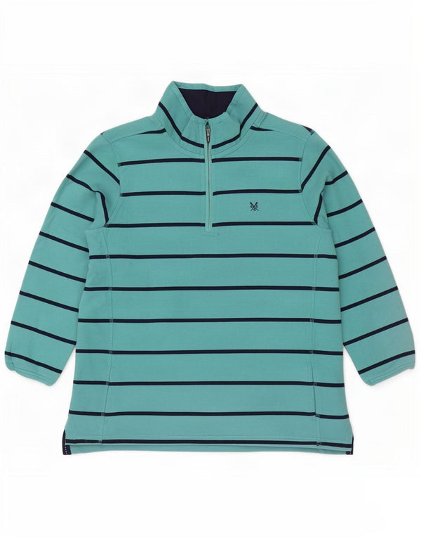 Crew Clothing Ženska majica s izrezom s patentnim zatvaračem UK 16 Velike plave pruge