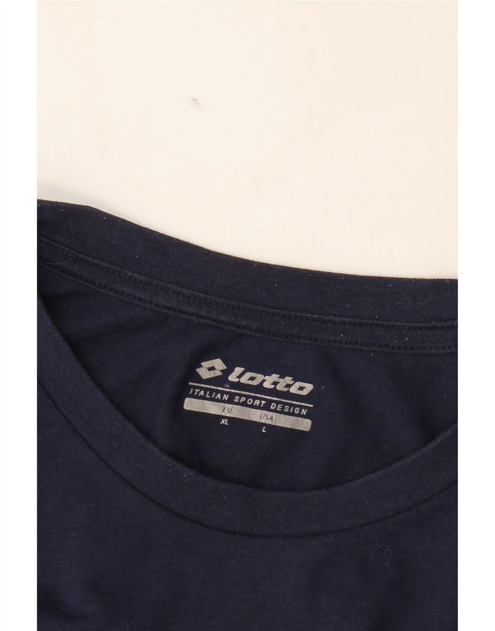 LOTTO Mens T-Shirt Top Large Navy Blue Vintage Lotto and Second-Hand Lotto from Messina Hembry 
